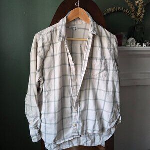 Madewell White Plaid Flannel in Large